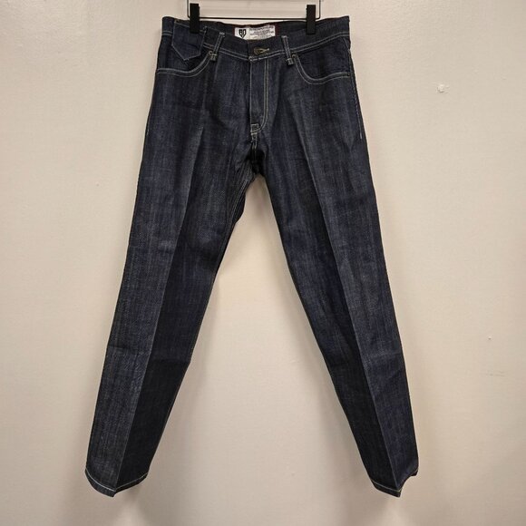 Artful Dodger Men's 36 Y2K Vintage Baggy Jeans Dark Wash Dagger Pockets Flawed - Picture 3 of 15